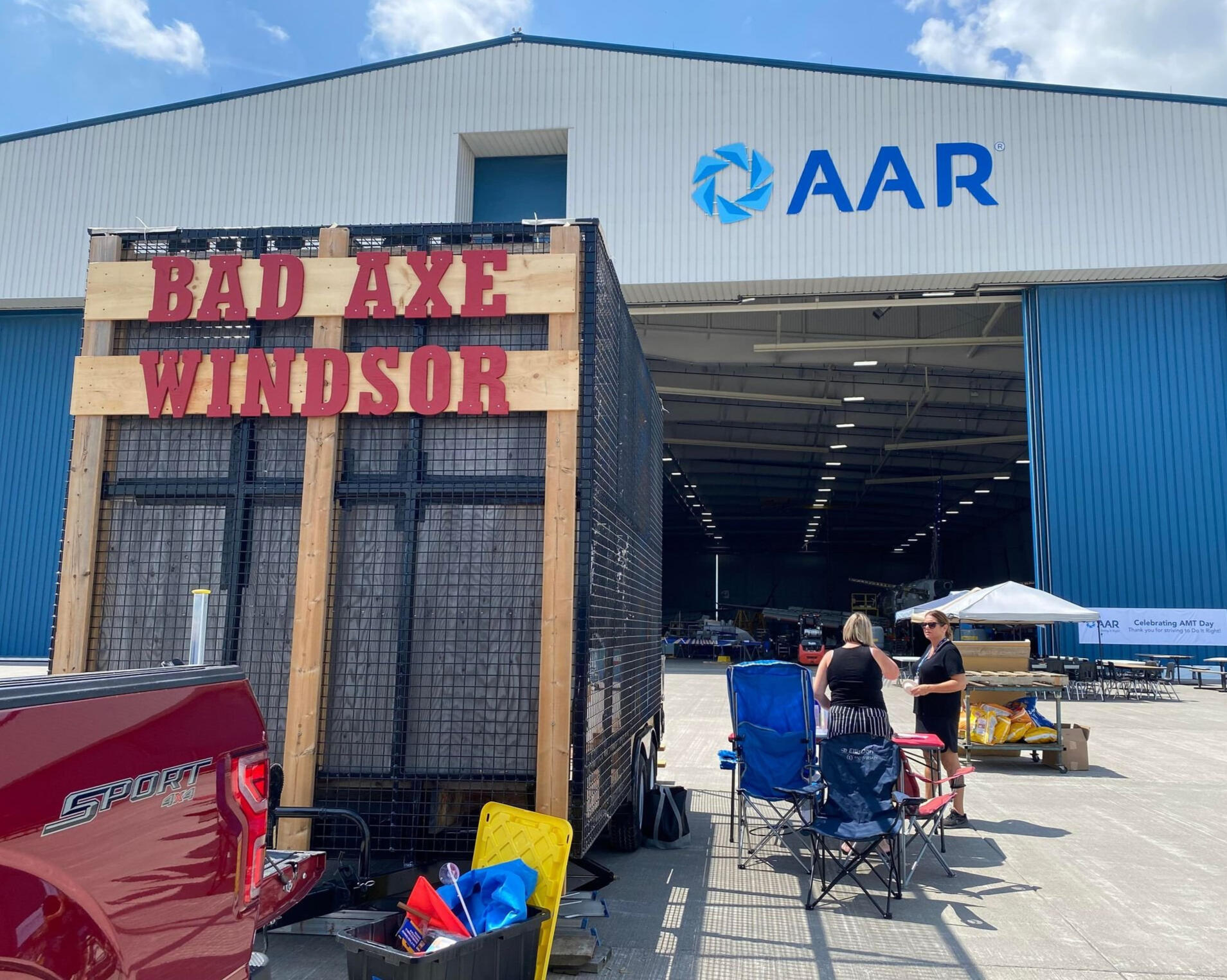 Trailer in front of AAR Trailer in front of AAR